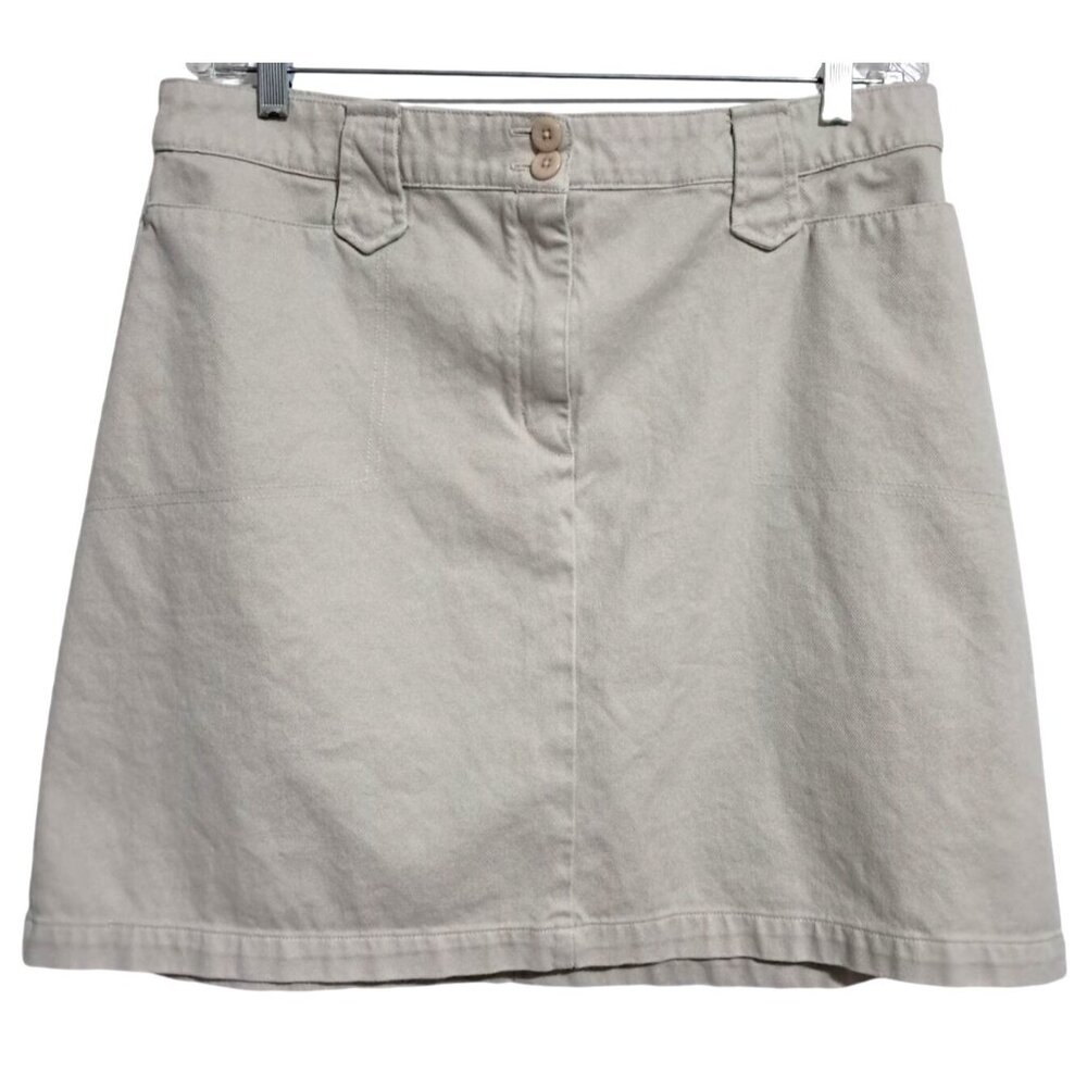 Christopher & Banks Khaki Skirt‎ Womens Size 16 Cotton A-Line Minimalist